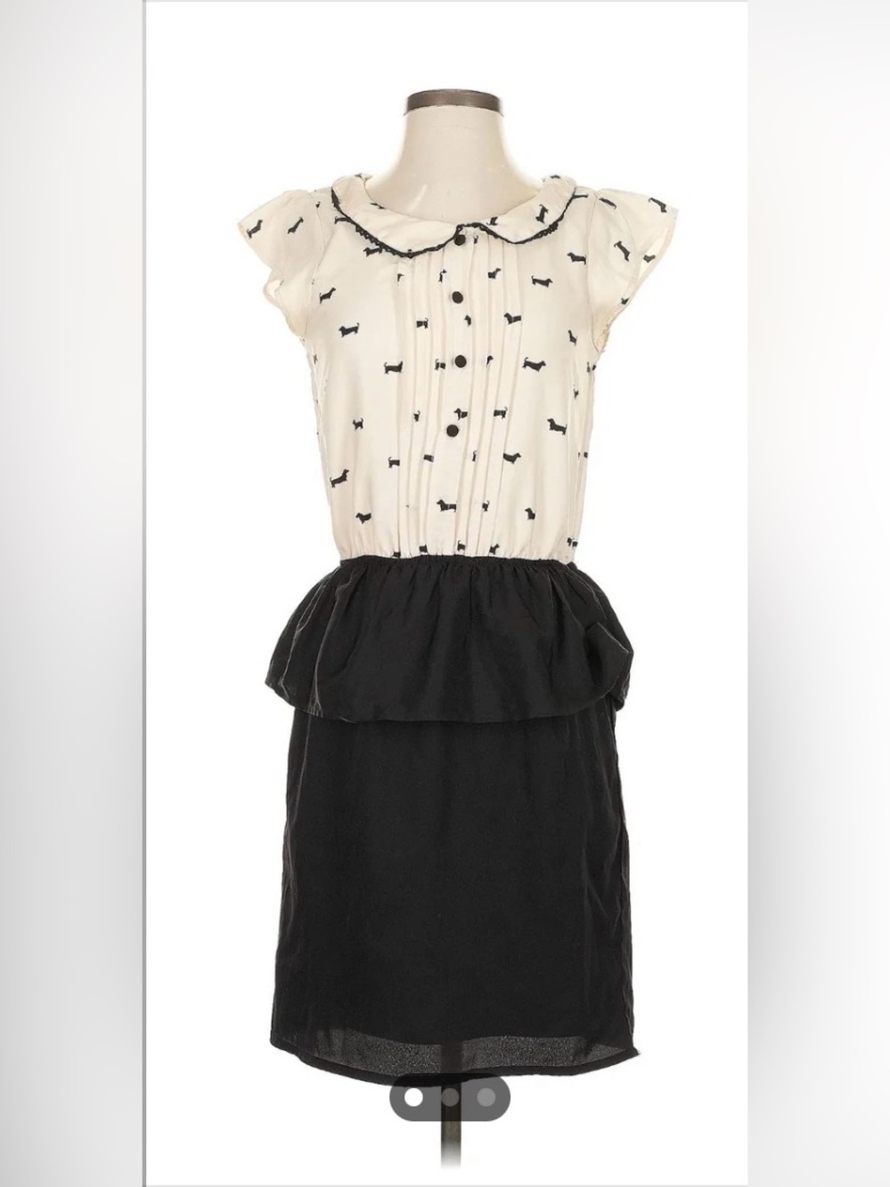 Yumi Dachshund Peplum Dress Medium